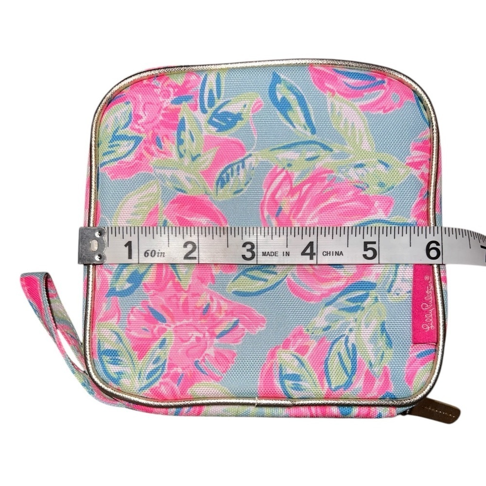 Like New Lilly Pulitzer Cord Organizer Tech Pouch Totally Blossom Pink Blue - Picture 6 of 6